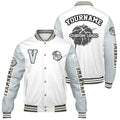 Chaquetas universitarias blancas y grises personalizadas para hombres & mujeres y jóvenes & Chaquetas Letterman personalizadas