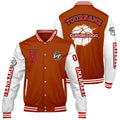 Chaquetas universitarias personalizadas en color naranja mate y blanco para hombres & mujeres y jóvenes & Chaquetas Letterman personalizadas