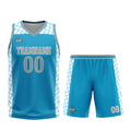 Uniforme de baloncesto personalizado azul grisáceo con tu logotipo-nombre y número impresos