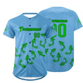 Camiseta de béisbol azul y verde personalizada con dise?o degradado uniformes de equipo con nombre y número