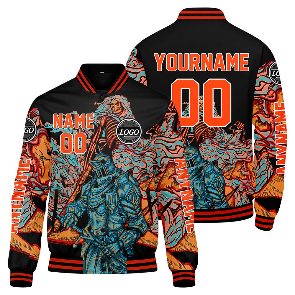 Chaquetas universitarias naranjas personalizadas para hombres & mujeres y jóvenes & Chaquetas Letterman personalizadas