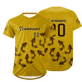Camiseta de béisbol personalizada amarilla y marrón con degradado uniformes de equipo personalizados con nombre y número