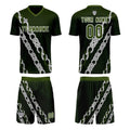 Conjunto personalizado de camiseta y jersey verde para niños y adultos