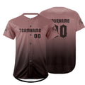 Camiseta de béisbol personalizada en marrón claro y marrón oscuro con degradado uniformes de equipo personalizados con nombre y número