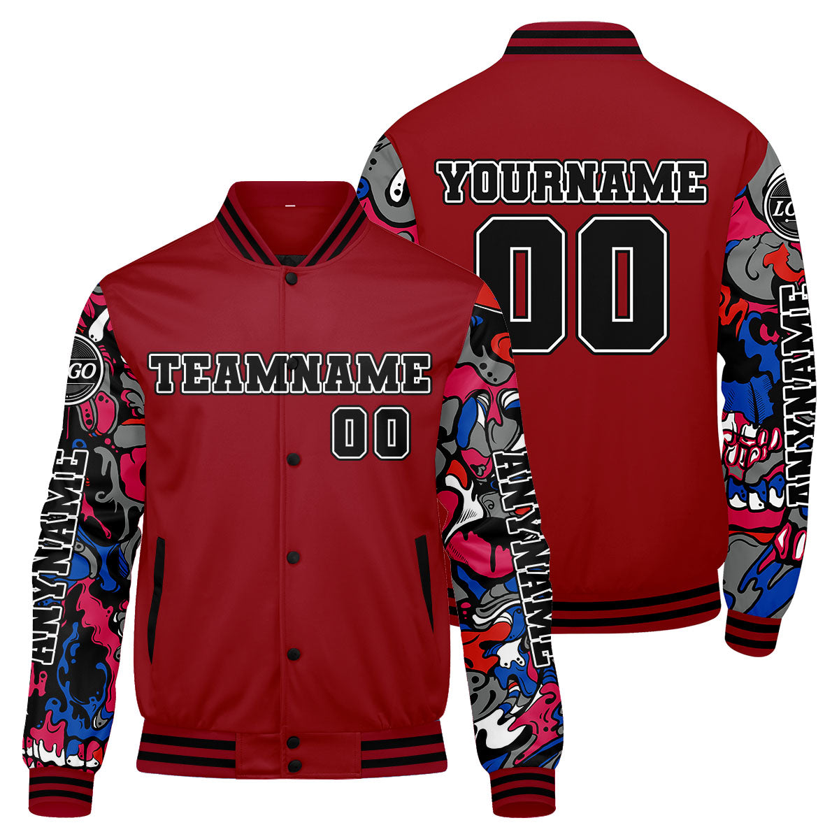 Chaquetas universitarias rojas personalizadas para hombres & mujeres y jóvenes & Chaquetas Letterman personalizadas