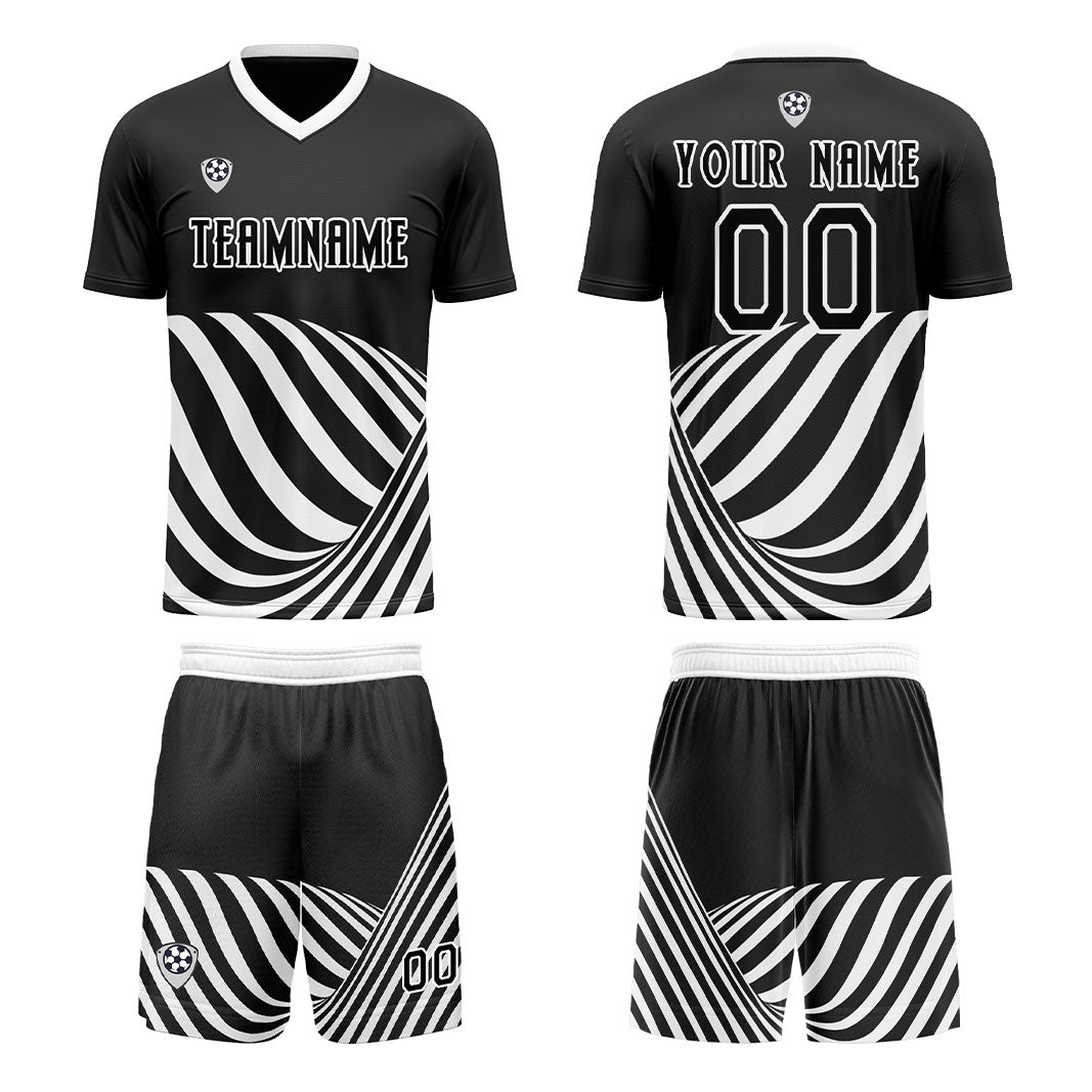 Conjunto personalizado de camiseta & uniforme en blanco y negro para niños y adultos