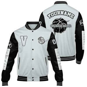 Chaquetas universitarias personalizadas en gris y negro para hombres & mujeres y jóvenes & Chaquetas Letterman personalizadas