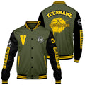 Chaquetas universitarias personalizadas en verde oliva y negro para hombres & mujeres y jóvenes & Chaquetas Letterman personalizadas