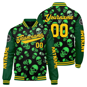 Chaquetas universitarias verdes personalizadas para hombres & mujeres y jóvenes & Chaquetas Letterman personalizadas