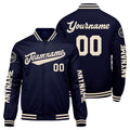 Chaquetas universitarias personalizadas azul marino y crema para hombres & mujeres y jóvenes & Chaquetas tipo Letterman personalizadas