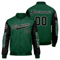 Chaquetas universitarias personalizadas en verde y negro para hombres & mujeres y jóvenes & Chaquetas Letterman personalizadas