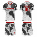Conjunto personalizado de camiseta de uniforme blanca & roja y gris para niños y adultos
