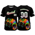 Camiseta de béisbol negra personalizada con nombre número y logotipo personalizados