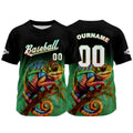 Camiseta de béisbol negra personalizada con nombre número y logotipo personalizados