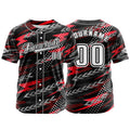 Camiseta de béisbol negra personalizada con botones para hombre mujer adulto y joven Nombre número y logotipo impresos