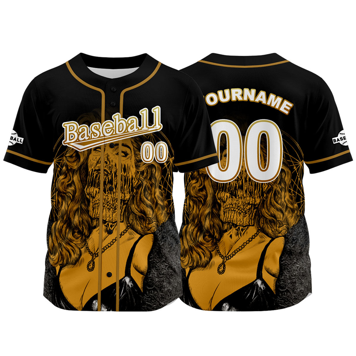 Camiseta de béisbol negra personalizada con nombre número y logotipo personalizados
