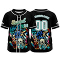 Camiseta de béisbol negra personalizada con botones para hombre mujer adulto y joven Nombre número y logotipo impresos