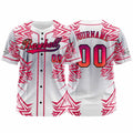 Camiseta de béisbol roja personalizada con botones para hombre mujer adulto y joven Estampado de nombre número y logotipo
