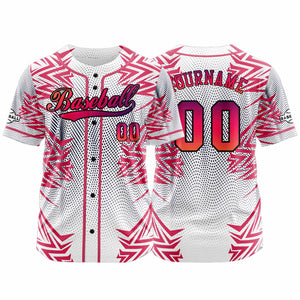 Camiseta de béisbol roja personalizada con botones para hombre mujer adulto y joven Estampado de nombre número y logotipo