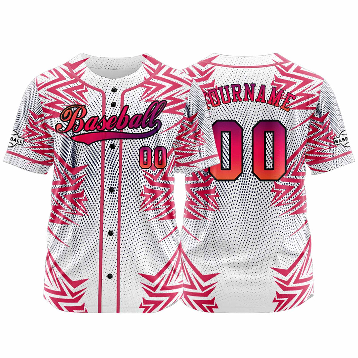 Camiseta de béisbol roja personalizada con botones para hombre mujer adulto y joven Estampado de nombre número y logotipo