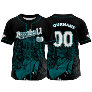 Camiseta de béisbol negra personalizada con nombre número y logotipo personalizados