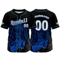 Camiseta de béisbol negra personalizada con nombre número y logotipo personalizados