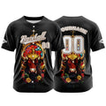 Camiseta de béisbol negra personalizada con botones para hombre mujer adulto y joven Nombre número y logotipo impresos