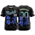 Camiseta de béisbol negra personalizada con botones para hombre mujer adulto y joven Nombre número y logotipo impresos
