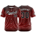 Camiseta de béisbol roja personalizada con botones para hombre mujer adulto y joven Estampado de nombre número y logotipo