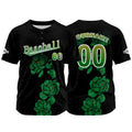 Camiseta de béisbol negra personalizada con nombre número y logotipo personalizados