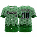 Camiseta de béisbol verde personalizada con botones para hombre mujer adulto y joven Nombre número y logotipo impresos