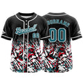 Camiseta de béisbol personalizada en blanco y negro con botones para hombre mujer adulto y joven Estampado de nombre número y logotipo