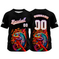 Camiseta de béisbol negra personalizada con nombre número y logotipo personalizados