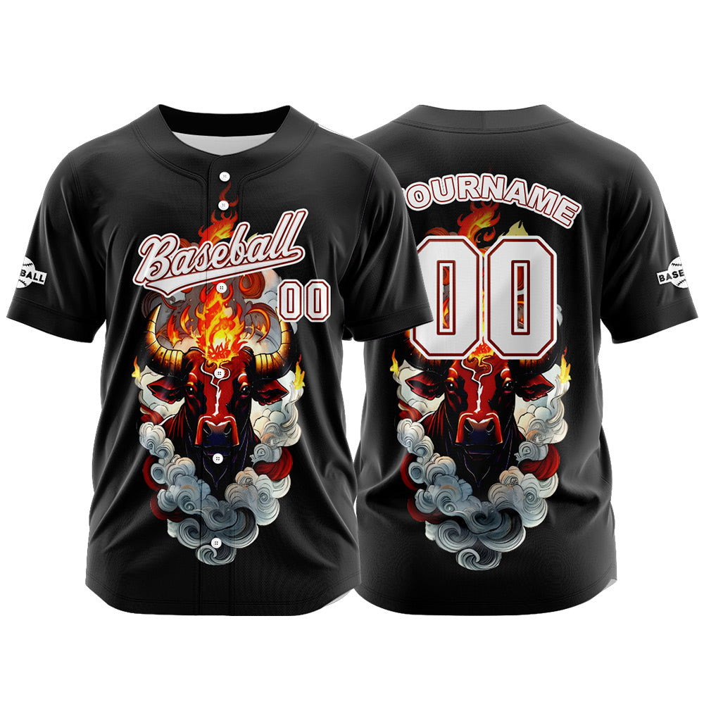 Camiseta de béisbol negra personalizada con botones para hombre mujer adulto y joven Nombre número y logotipo impresos