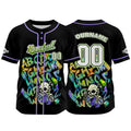 Camiseta de béisbol negra personalizada con botones para hombre mujer adulto y joven Nombre número y logotipo impresos