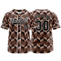 Camiseta de béisbol personalizada marrón con botones para hombre mujer adulto y joven Estampado de nombre número y logotipo