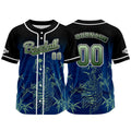 Camiseta de béisbol negra personalizada con botones para hombre mujer adulto y joven Nombre número y logotipo impresos