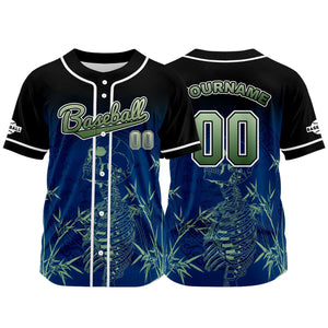 Camiseta de béisbol negra personalizada con botones para hombre mujer adulto y joven Nombre número y logotipo impresos