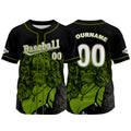 Camiseta de béisbol negra personalizada con nombre número y logotipo personalizados