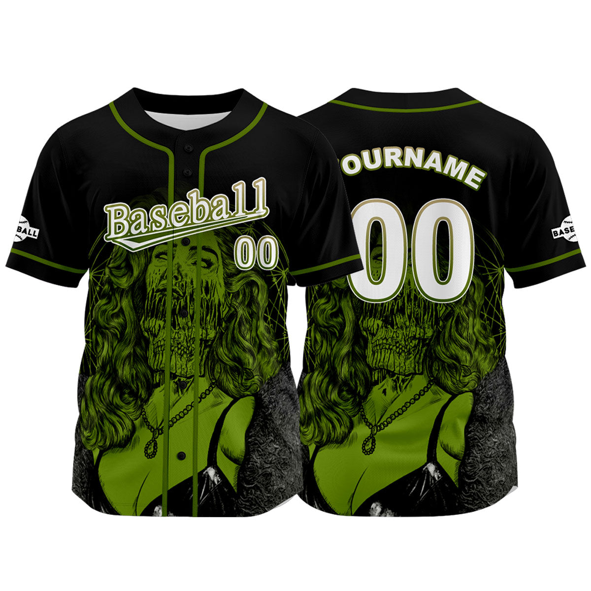 Camiseta de béisbol negra personalizada con nombre número y logotipo personalizados
