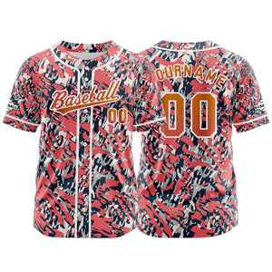 Camiseta de béisbol rosa personalizada con botones para hombre mujer adulto y joven Estampado de nombre número y logotipo