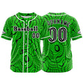 Camiseta de béisbol verde personalizada con botones para hombre mujer adulto y joven Nombre número y logotipo impresos