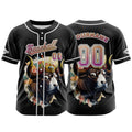 Camiseta de béisbol negra personalizada con botones para hombre mujer adulto y joven Nombre número y logotipo impresos