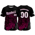 Camiseta de béisbol negra personalizada con nombre número y logotipo personalizados