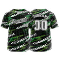 Camiseta de béisbol personalizada negra y verde con botones para hombre mujer adulto y joven Estampado de nombre número y logotipo