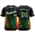 Camiseta de béisbol negra personalizada con botones para hombre mujer adulto y joven Nombre número y logotipo impresos