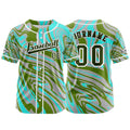 Camiseta de béisbol personalizada gris verdosa con botones para hombre mujer adulto y joven Estampado de nombre número y logotipo