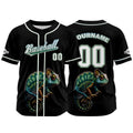 Camiseta de béisbol negra personalizada con nombre número y logotipo personalizados