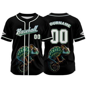 Camiseta de béisbol negra personalizada con nombre número y logotipo personalizados
