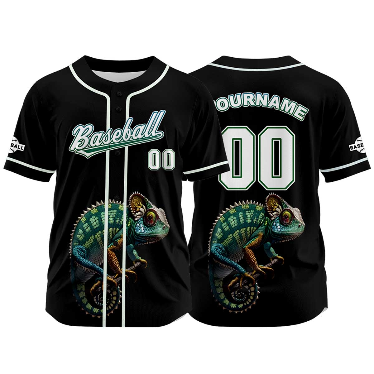 Camiseta de béisbol negra personalizada con nombre número y logotipo personalizados